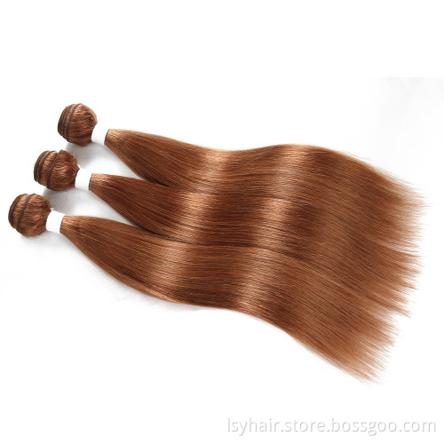 Colored 30 Honey Blonde Bundles With Closure Peruvian Straight Human Hair 3 Bundles With Closure  Remy Hair No Shedding